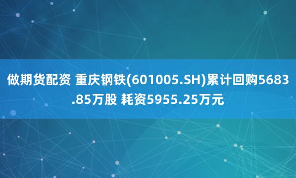 做期货配资 重庆钢铁(601005.SH)累计回购5683.85万股 耗资5955.25万元
